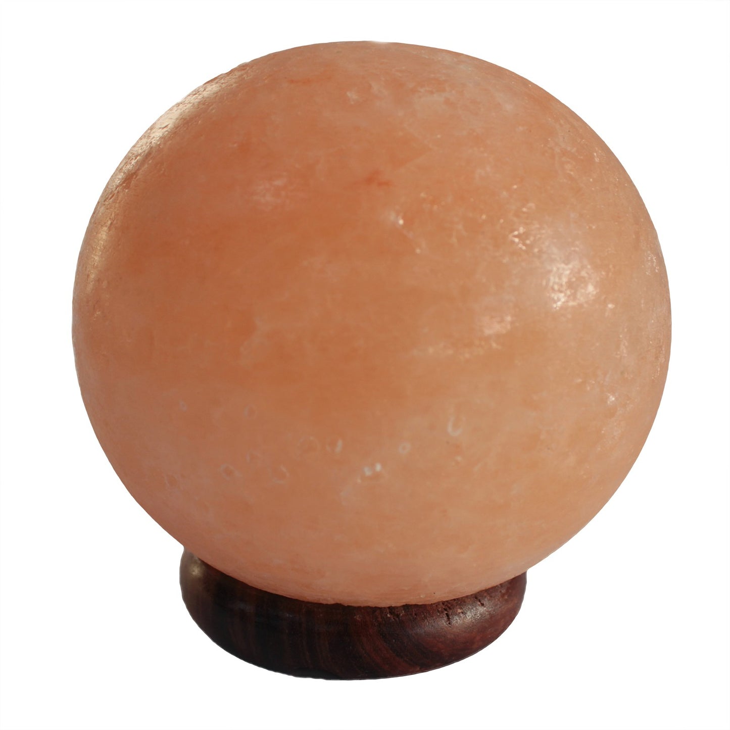 Natural Himalayan Salt Lamp Sphere with Wood Base - UK Free Delivery