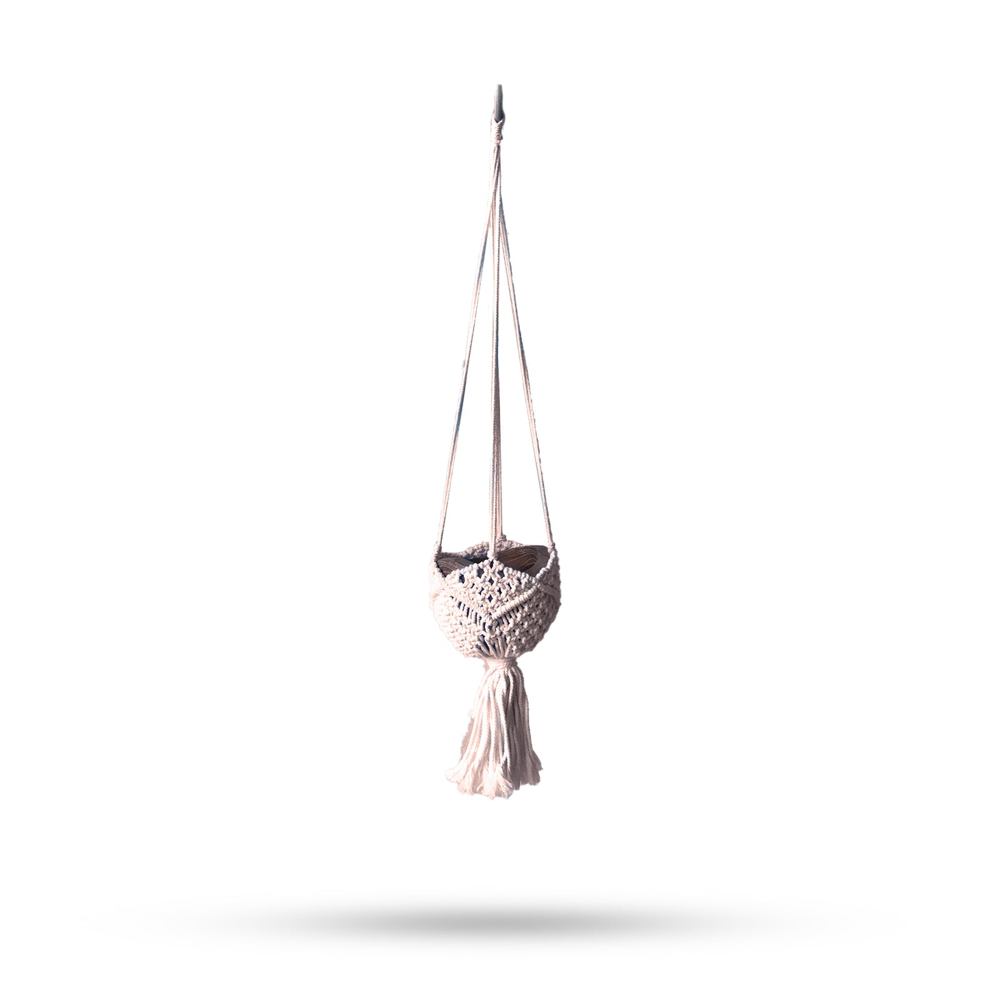 Beige Macrame Decorative Pot Holder – Boho Plant Hanger