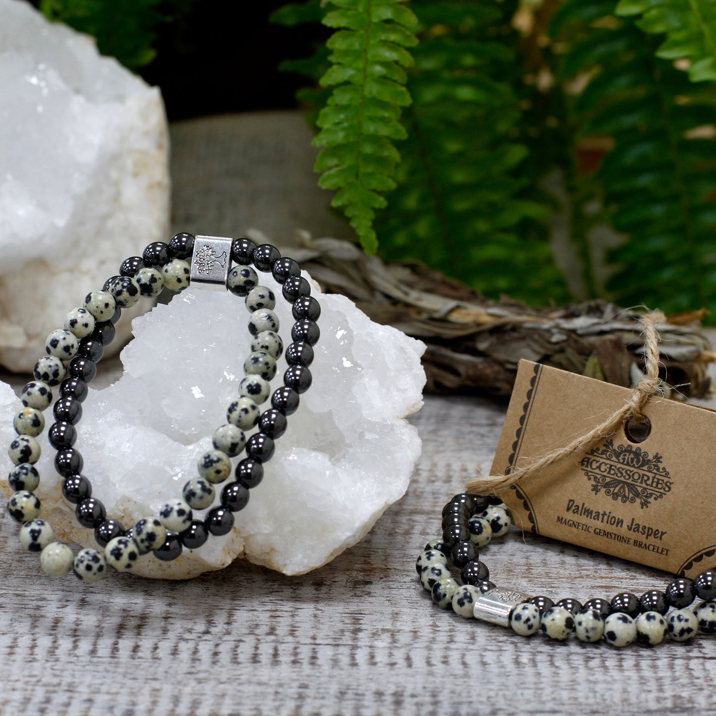 Dalmation Jasper Magnetic Gemstone Bracelet