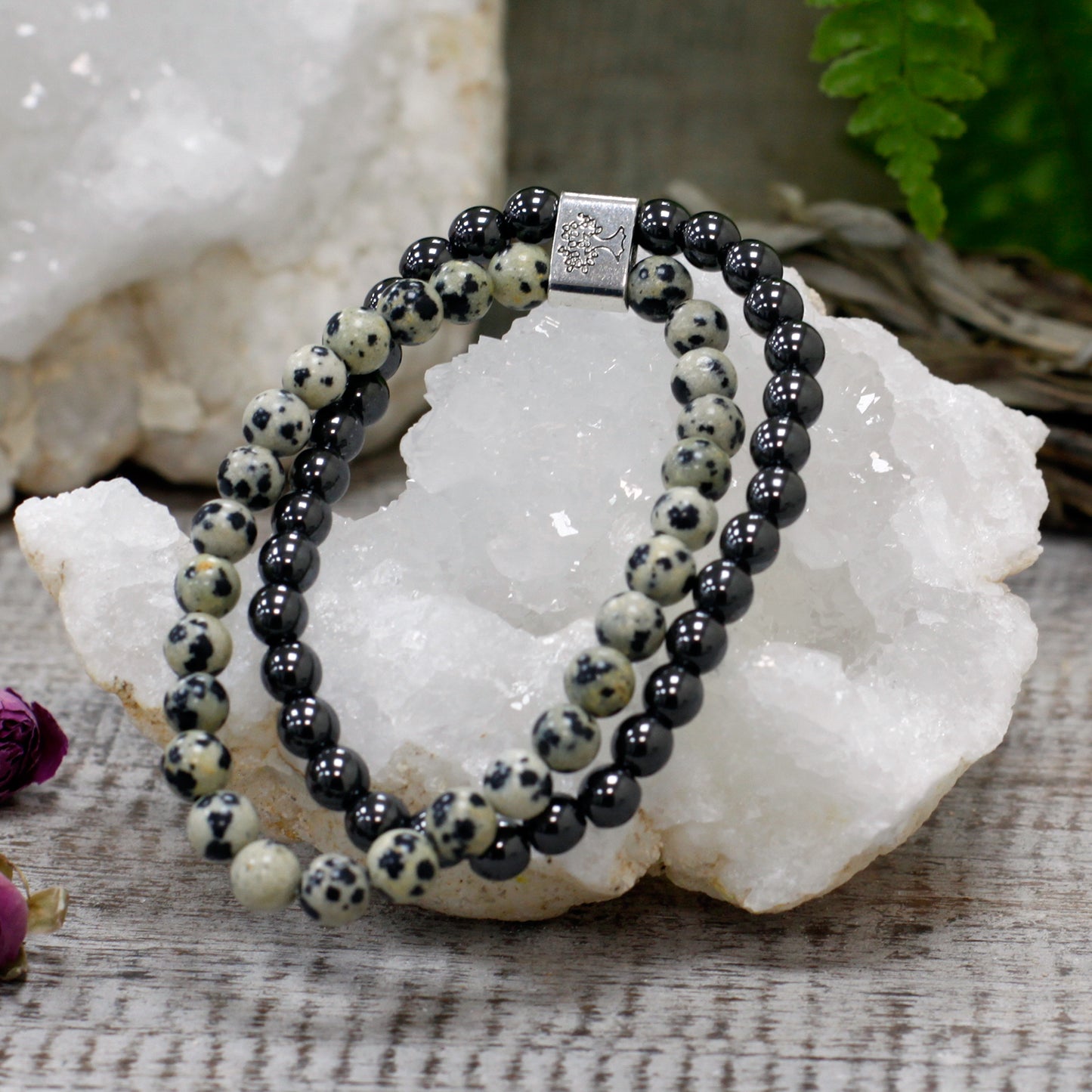 Dalmation Jasper Magnetic Gemstone Bracelet