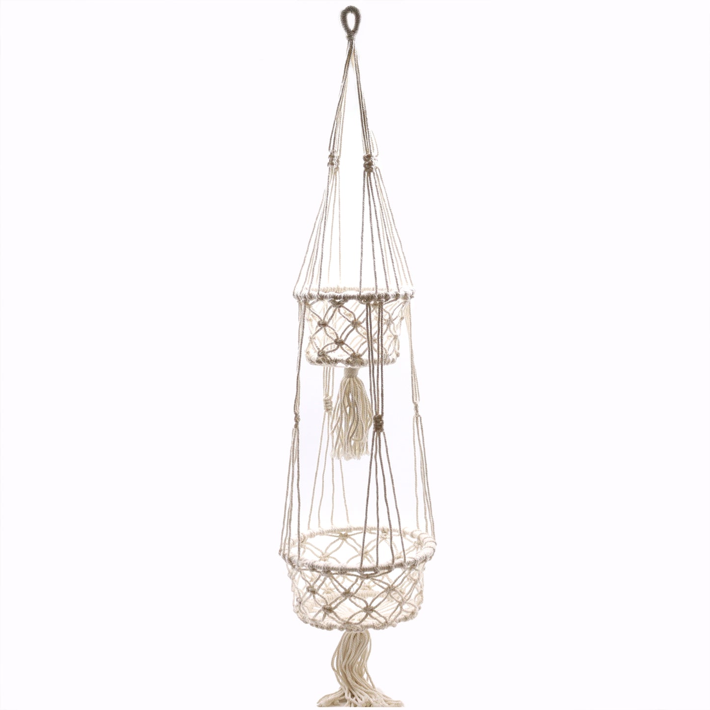 Double Macrame Pot Holder - Stylish Hanging Plant Holder for Home