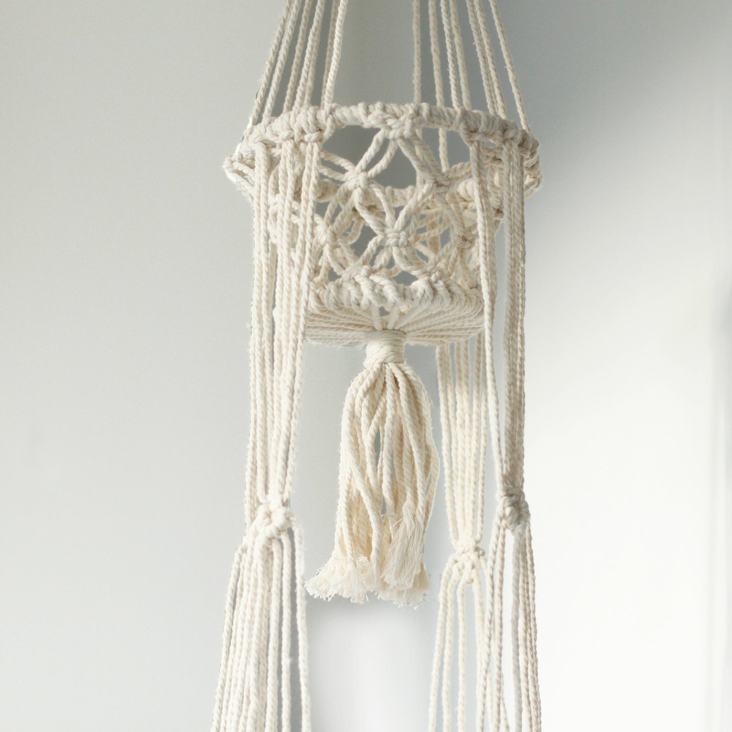 Double Macrame Pot Holder - Stylish Hanging Plant Holder for Home