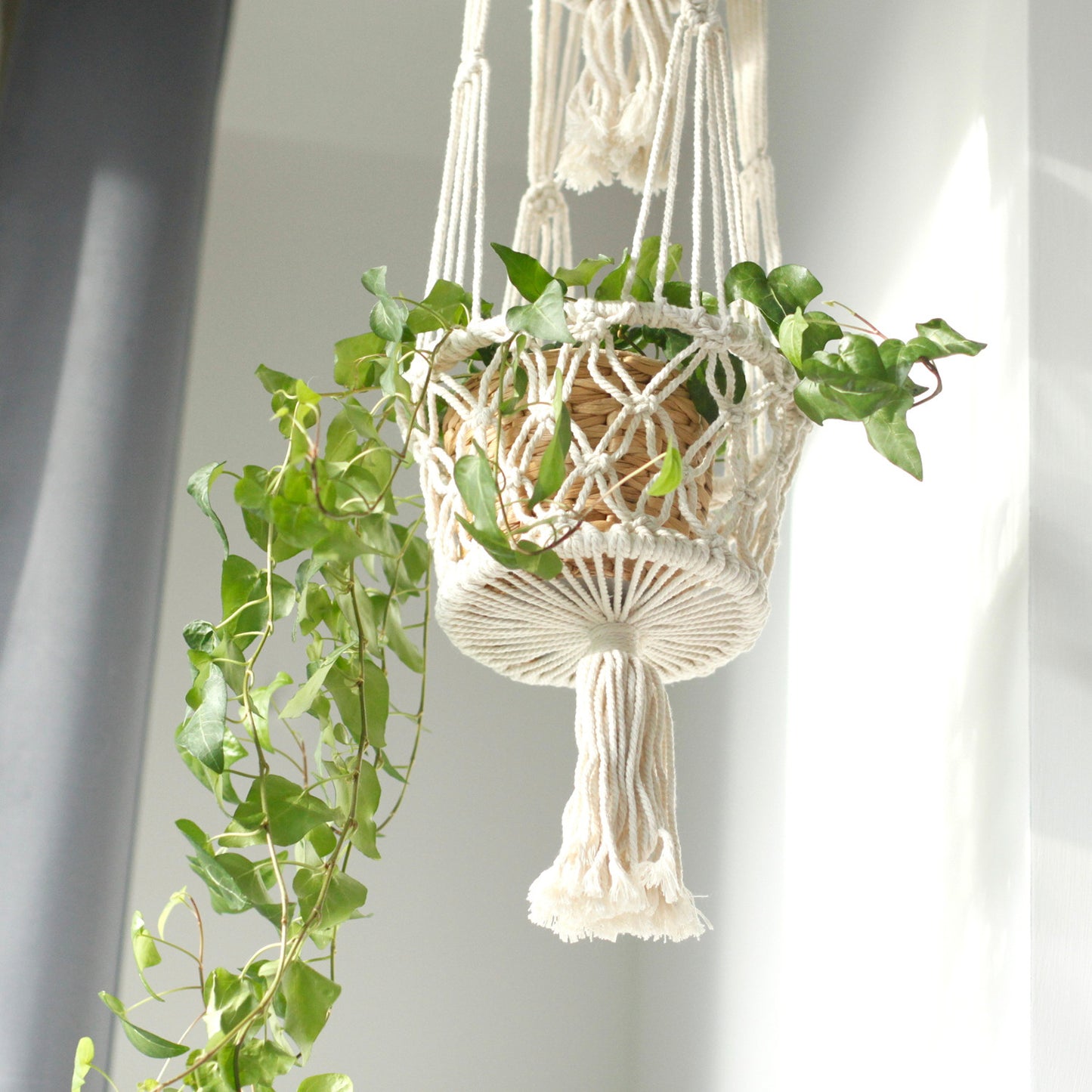 Double Macrame Pot Holder - Stylish Hanging Plant Holder for Home