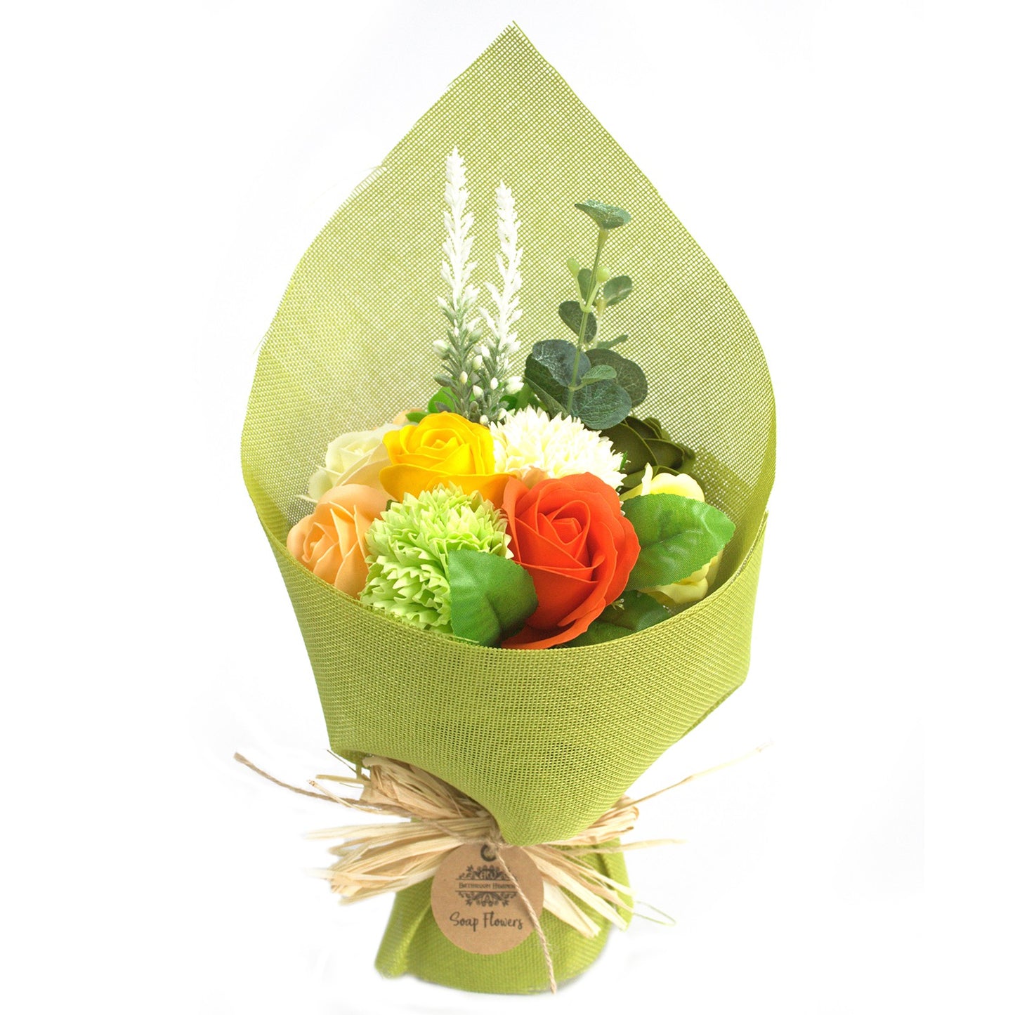 Green Yellow Standing Soap Flower Bouquet