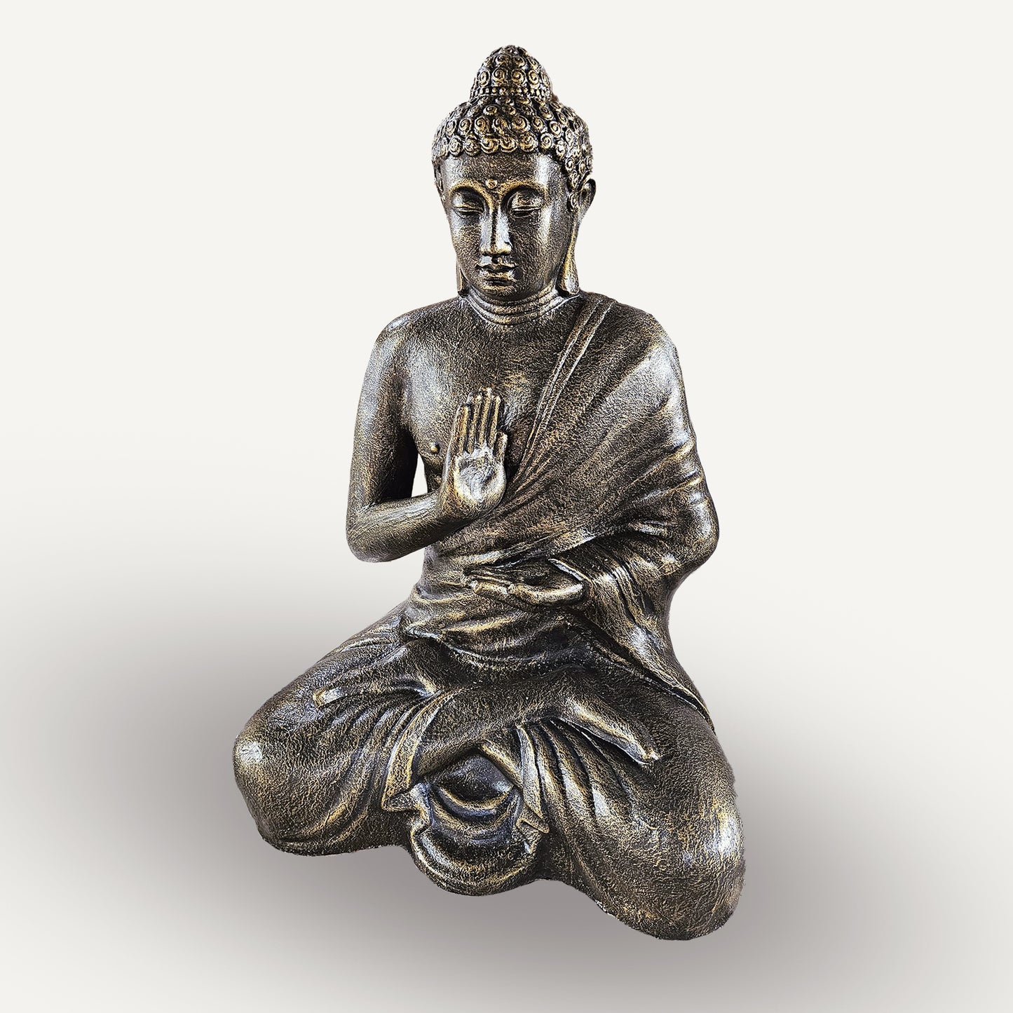 Large Antique Gold Buddha Meditation in Stupa