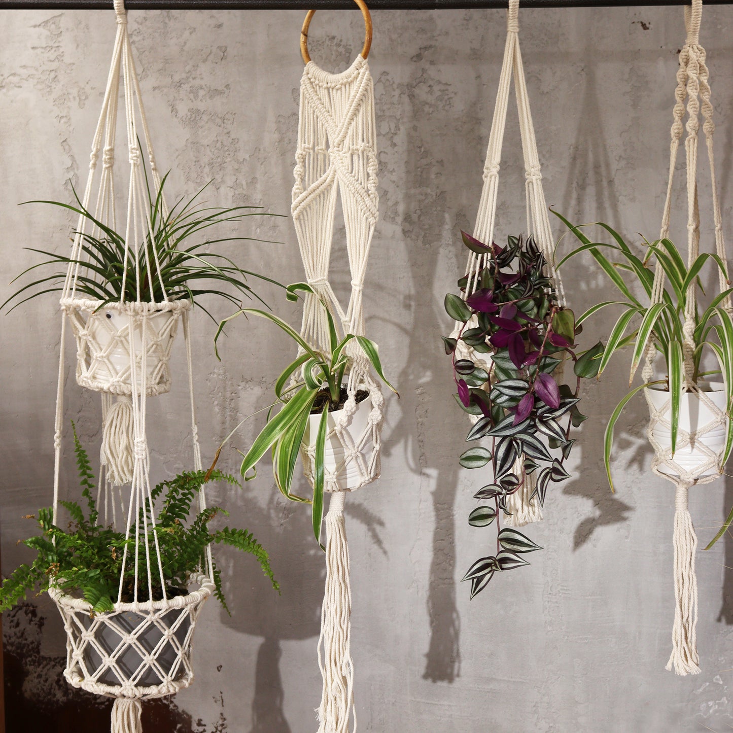 Large Extra Long Macrame Pot Holder for Plants - Boho Home Decor