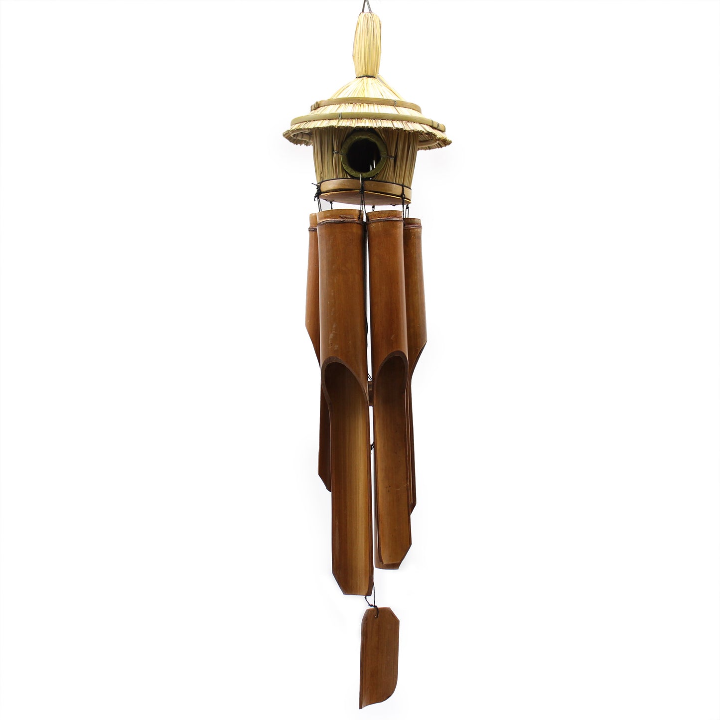 Large Round Seagrass Bird Box with Chimes 56x20cm – Eco Garden Decor