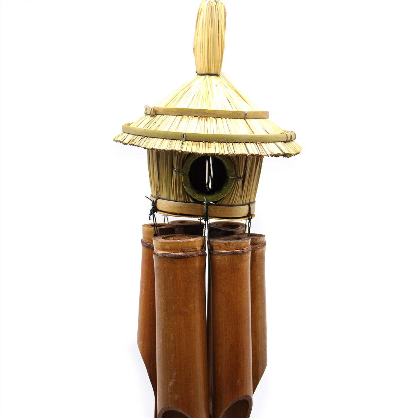 Large Round Seagrass Bird Box with Chimes 56x20cm – Eco Garden Decor