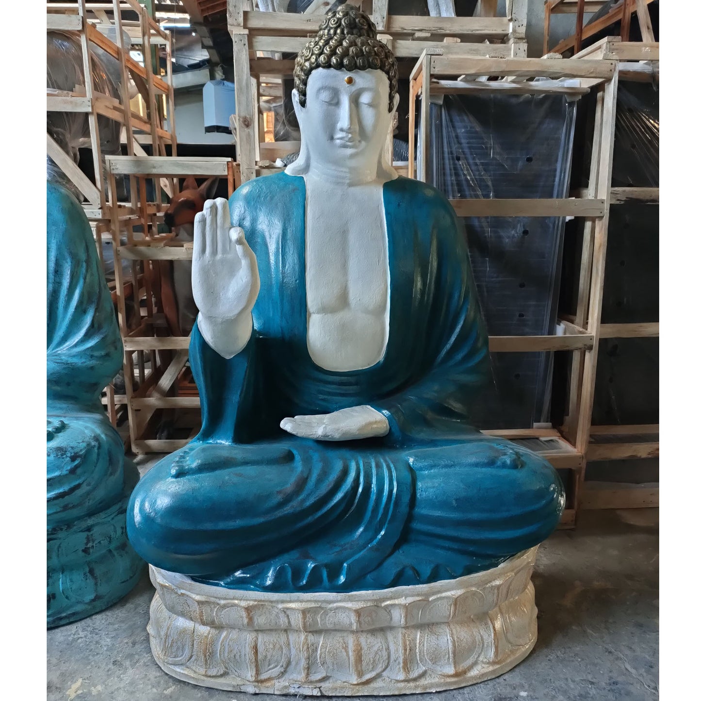 Large Turquoise & Stone Meditation Thai Buddha