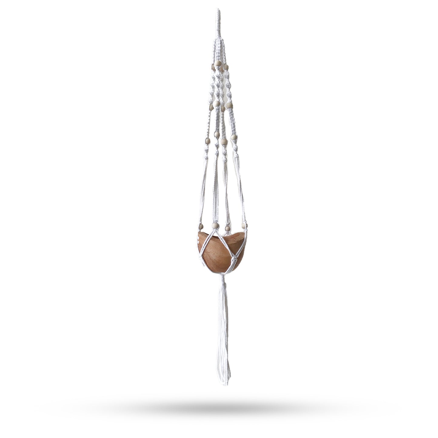 Natural Macrame Beaded Pot Holder – 1 Meter Hanging Planter