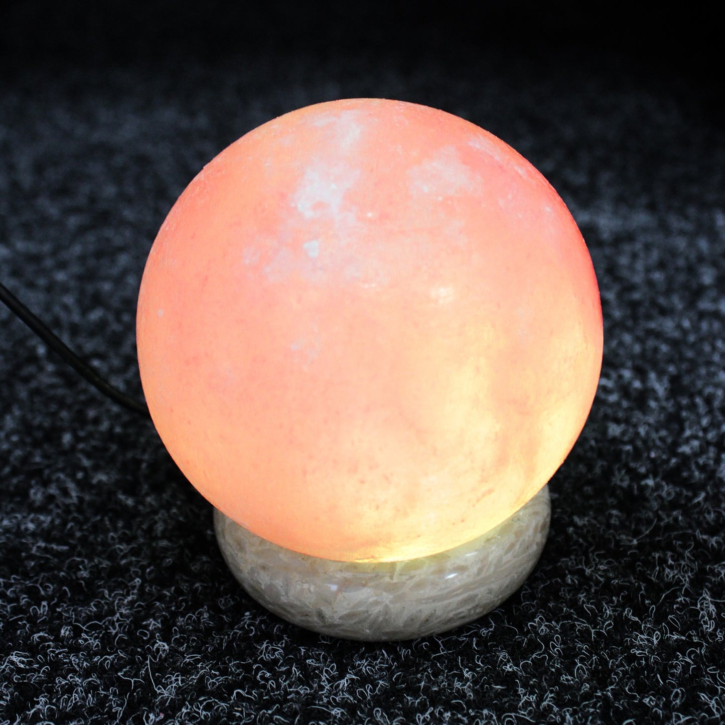 Natural USB Sphere Ball Salt Lamp, 8cm Single - UK Free Delivery
