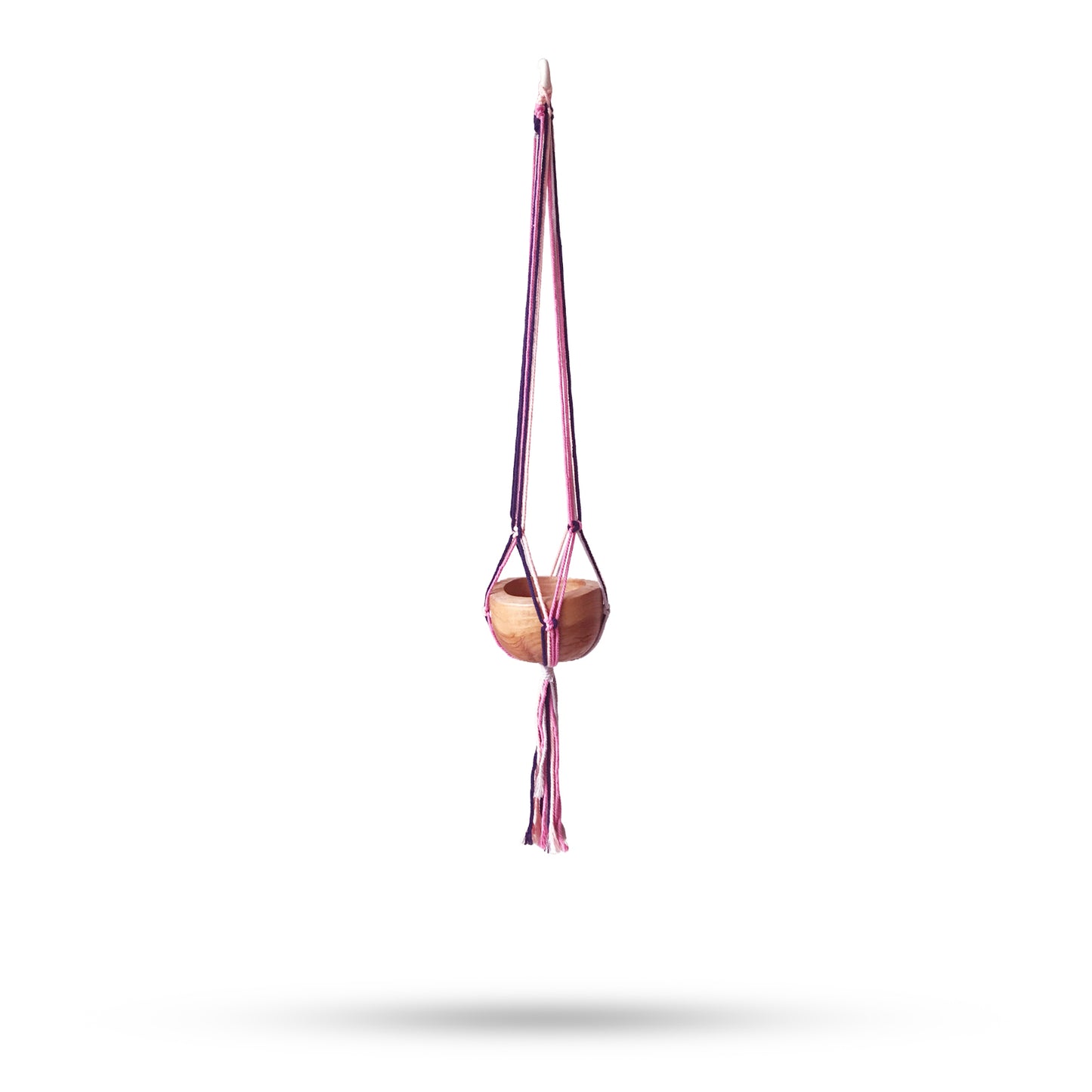 Pastel Macrame Pot Holder – Classic Medium Planter for Living Room