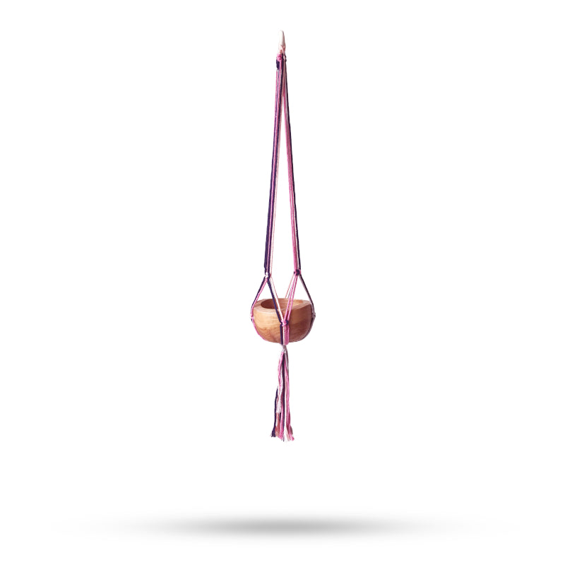 Pastel Macrame Pot Holder – Classic Medium Planter for Living Room