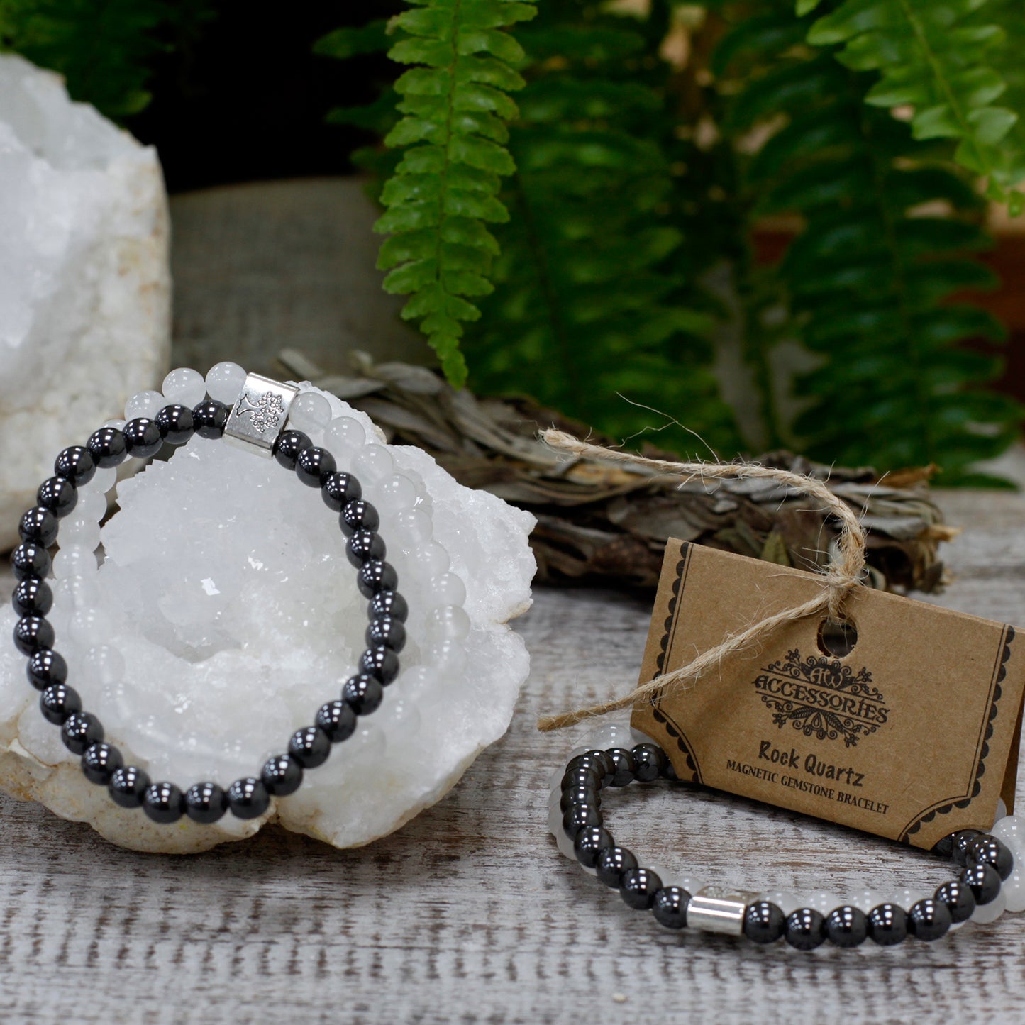 Rock Quartz Magnetic Gemstone Bracelet - UK Free Delivery By Nova Mart