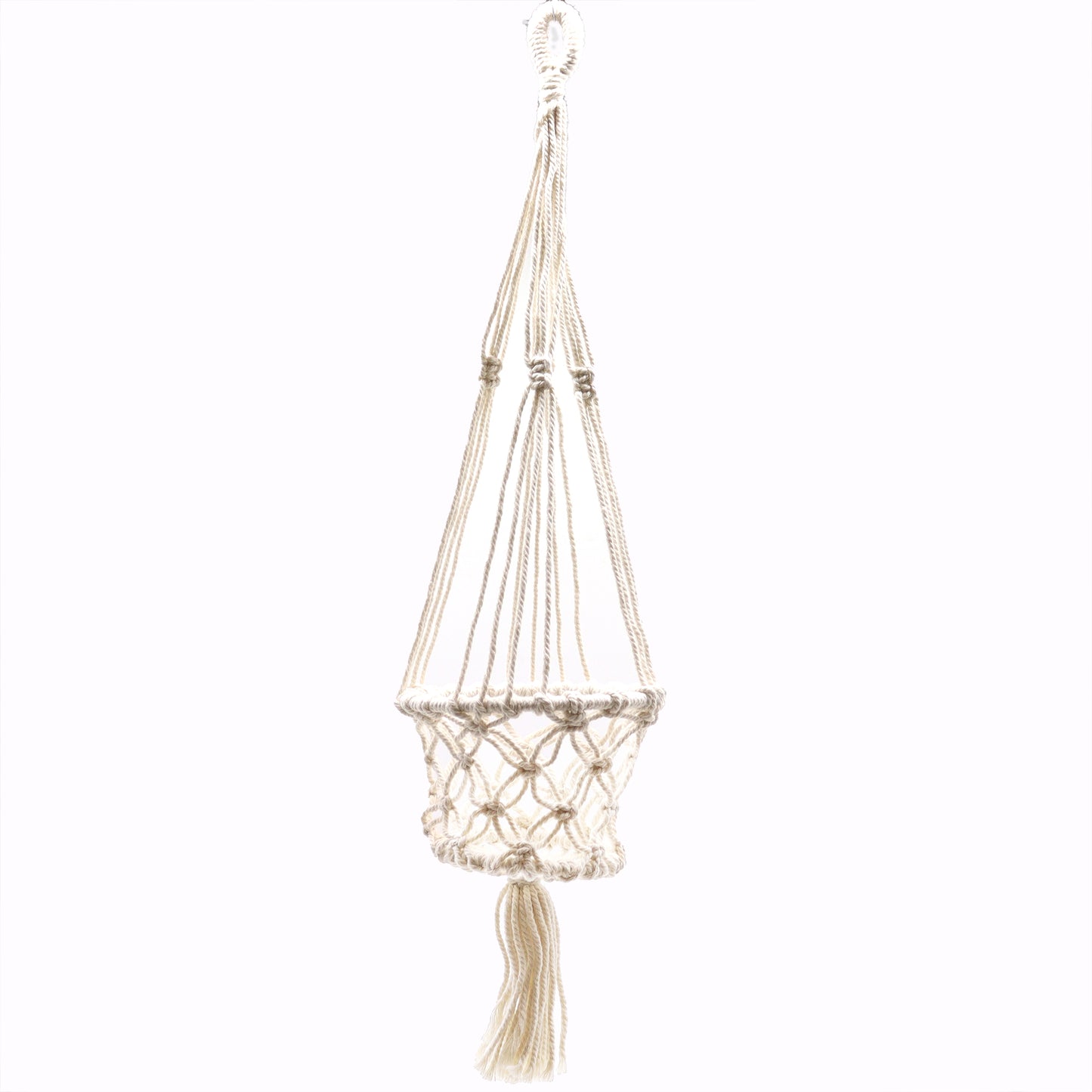 Small Single Macrame Pot Holder - Elegant Plant Hanger for Home