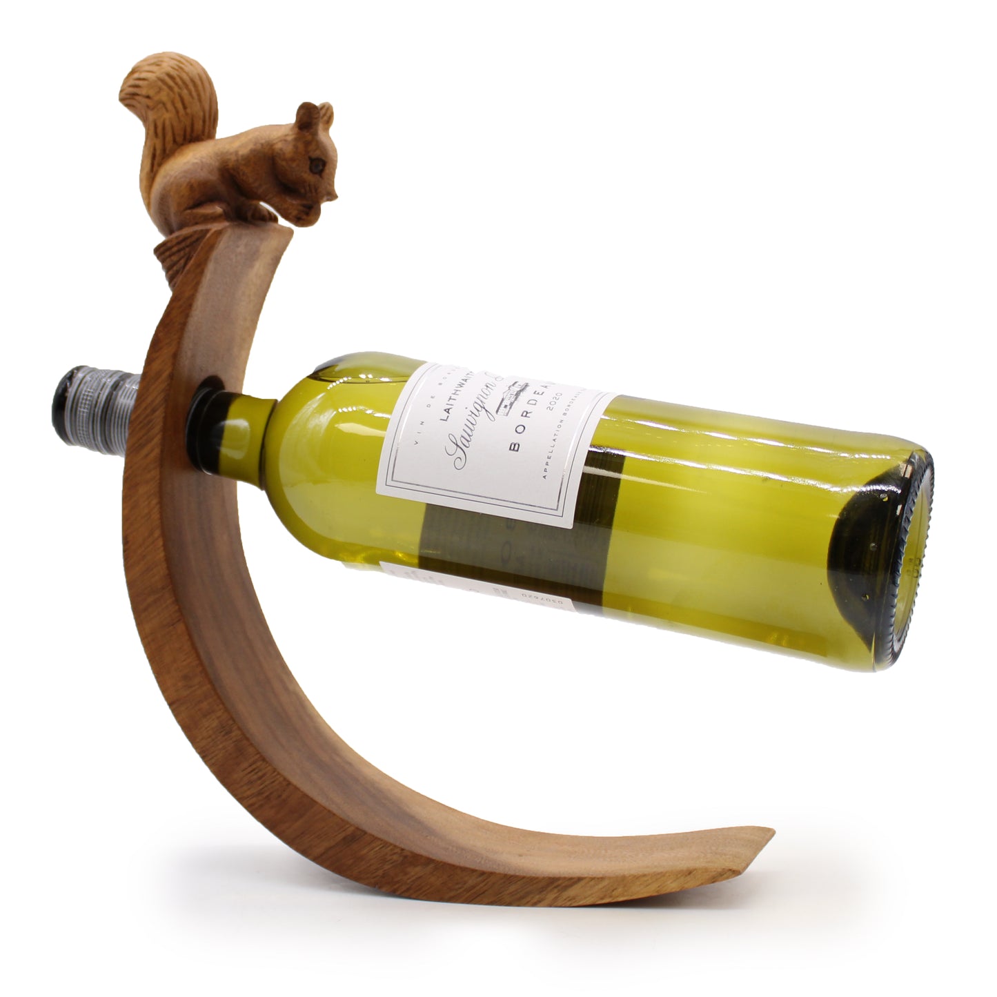 Squirrel Balance Wine Bottle Holder – Fun & Nature-Inspired Decor
