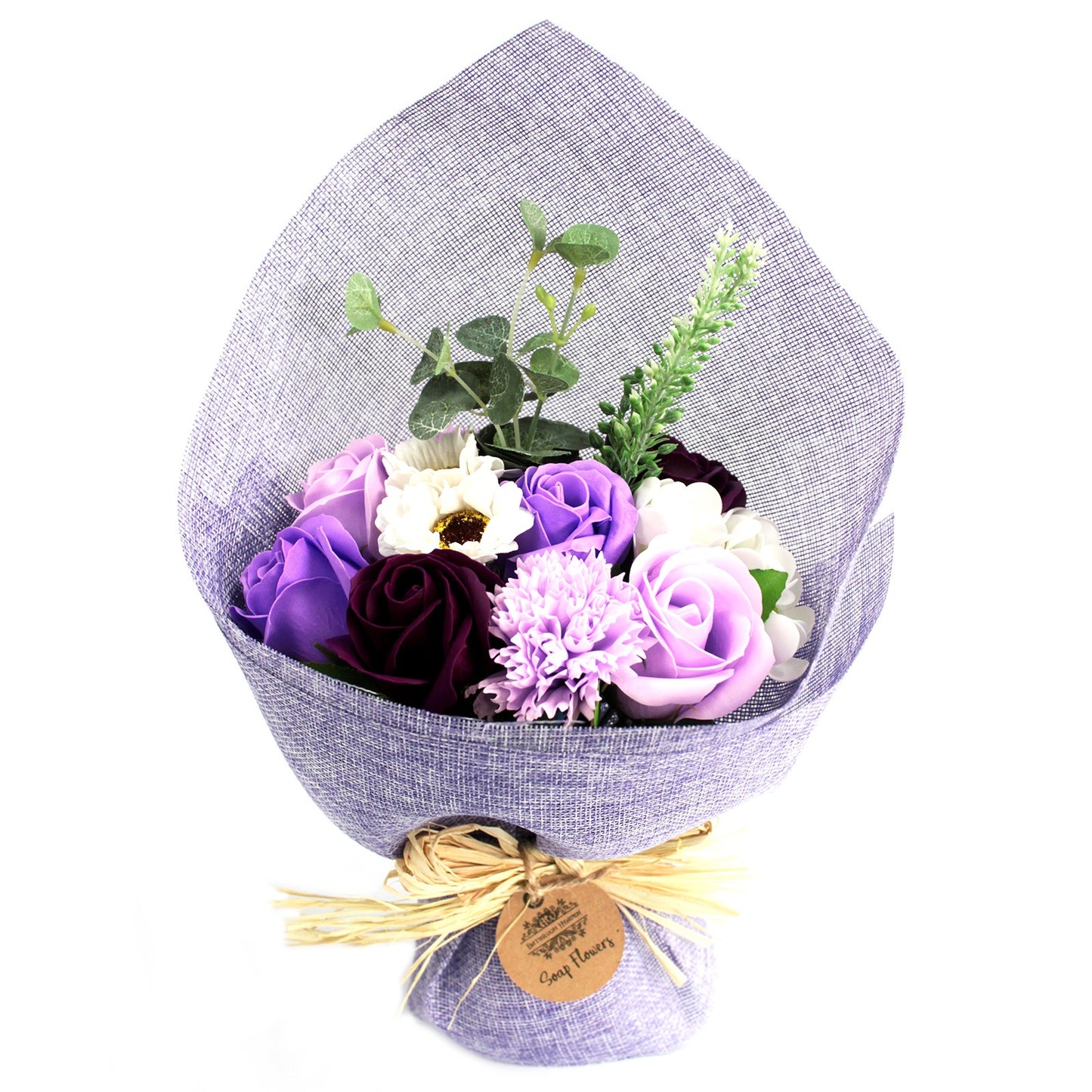 Standing Soap Flower Bouquet Purple