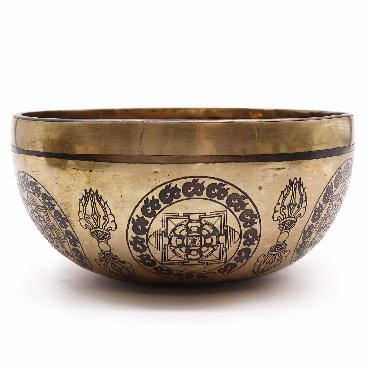 Tibetan Healing Bowl 21cm - 5 Buddhas Engraved | UK Free Delivery