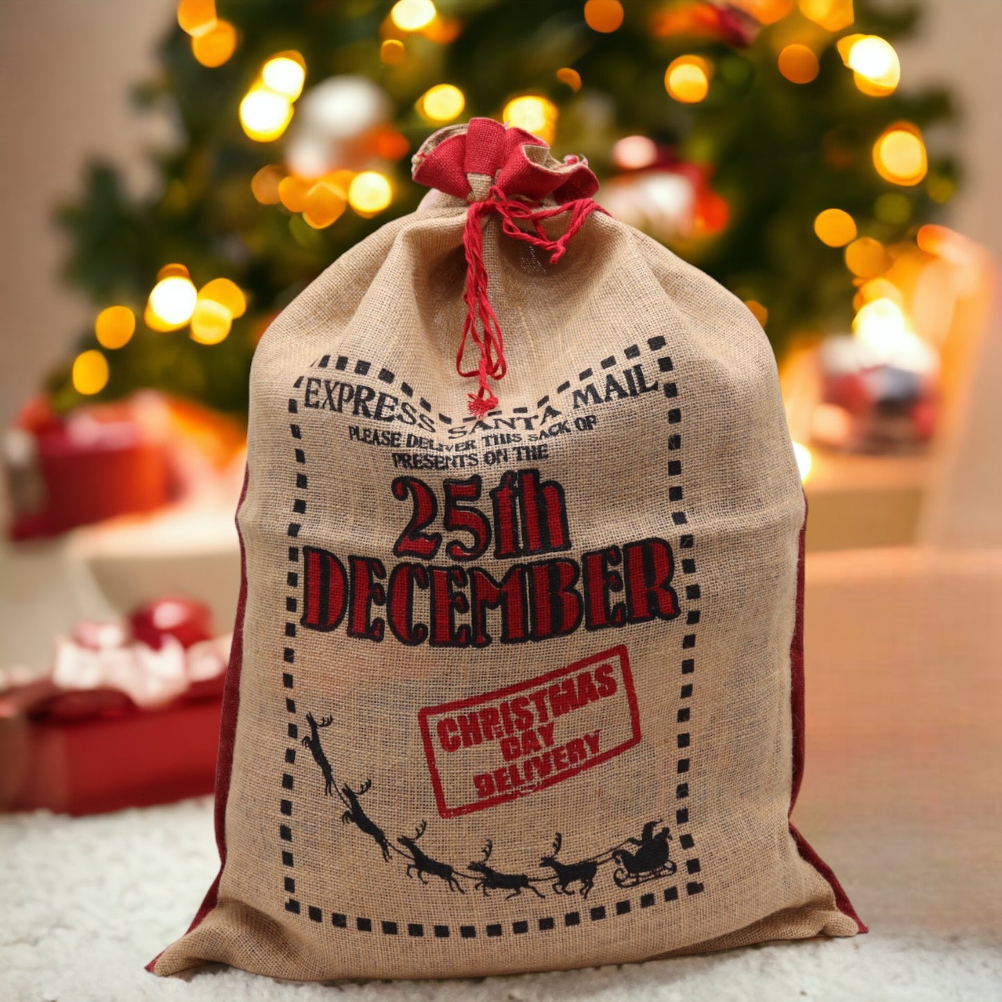 25th December Christmas Sack - Perfect for Storing Christmas Presents