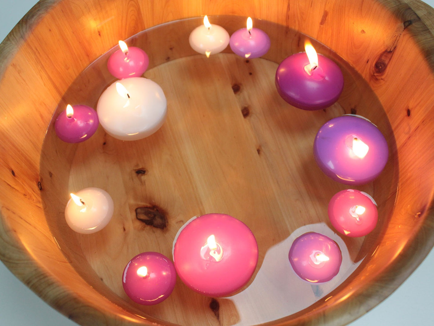 3x Large Lilac Floating Candles On Water - Ideal for Weddings Décor