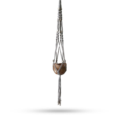 Beige Macrame Beaded Pot Holder – 1 Meter Hanging Planter