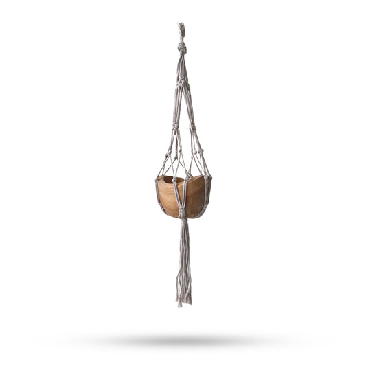 Beige Macrame Plant Hanger – 75cm Small Drop Pot Holder