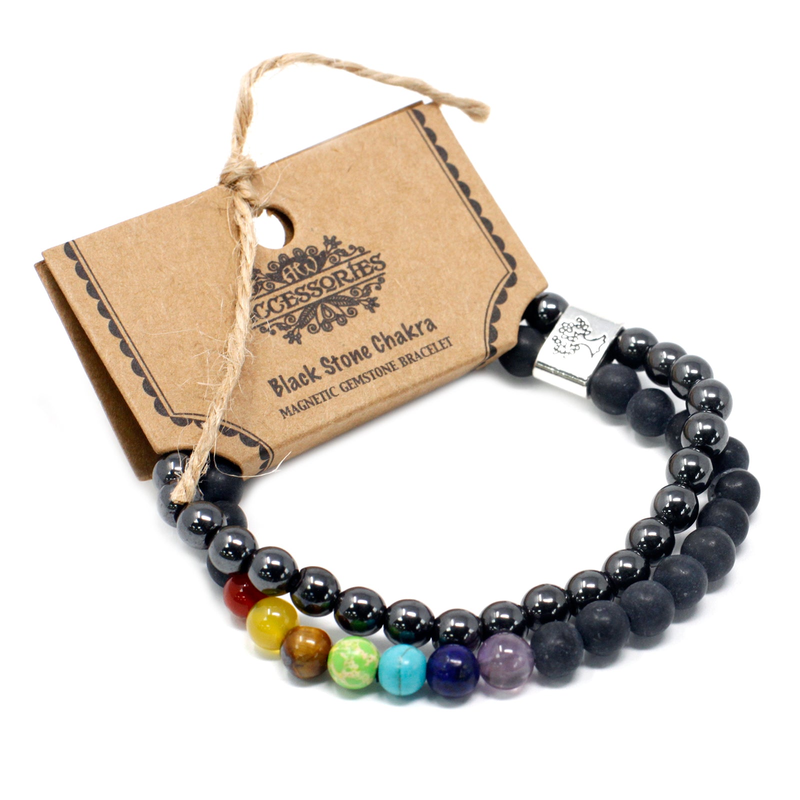 Black Stone Chakra  Magnetic Gemstone Bracelet 