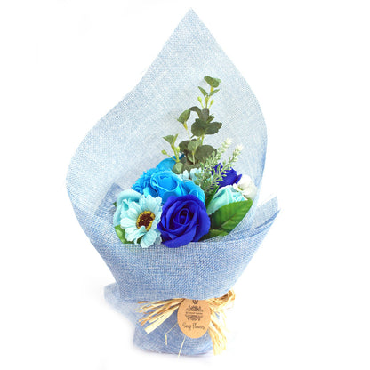 Blue Standing Soap Flower Bouquet