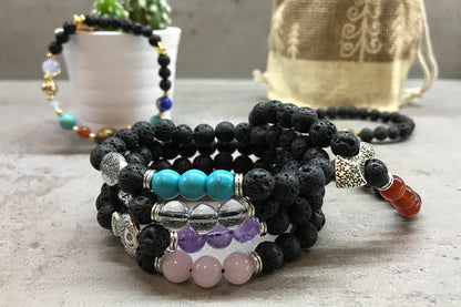 Buddha Chakra Lava Stone Bracelet