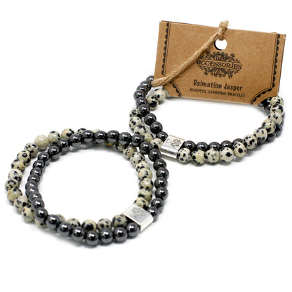 Dalmation Jasper Magnetic Gemstone Bracelet
