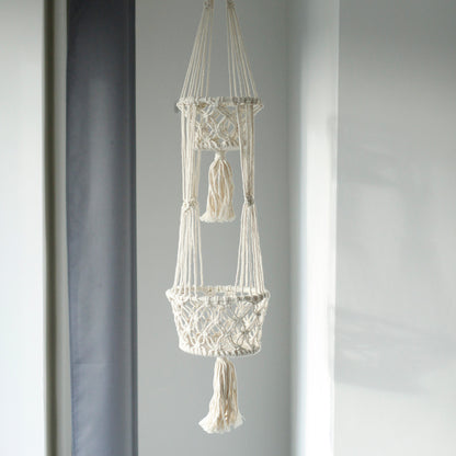 Double Macrame Pot Holder - Stylish Hanging Plant Holder for Home