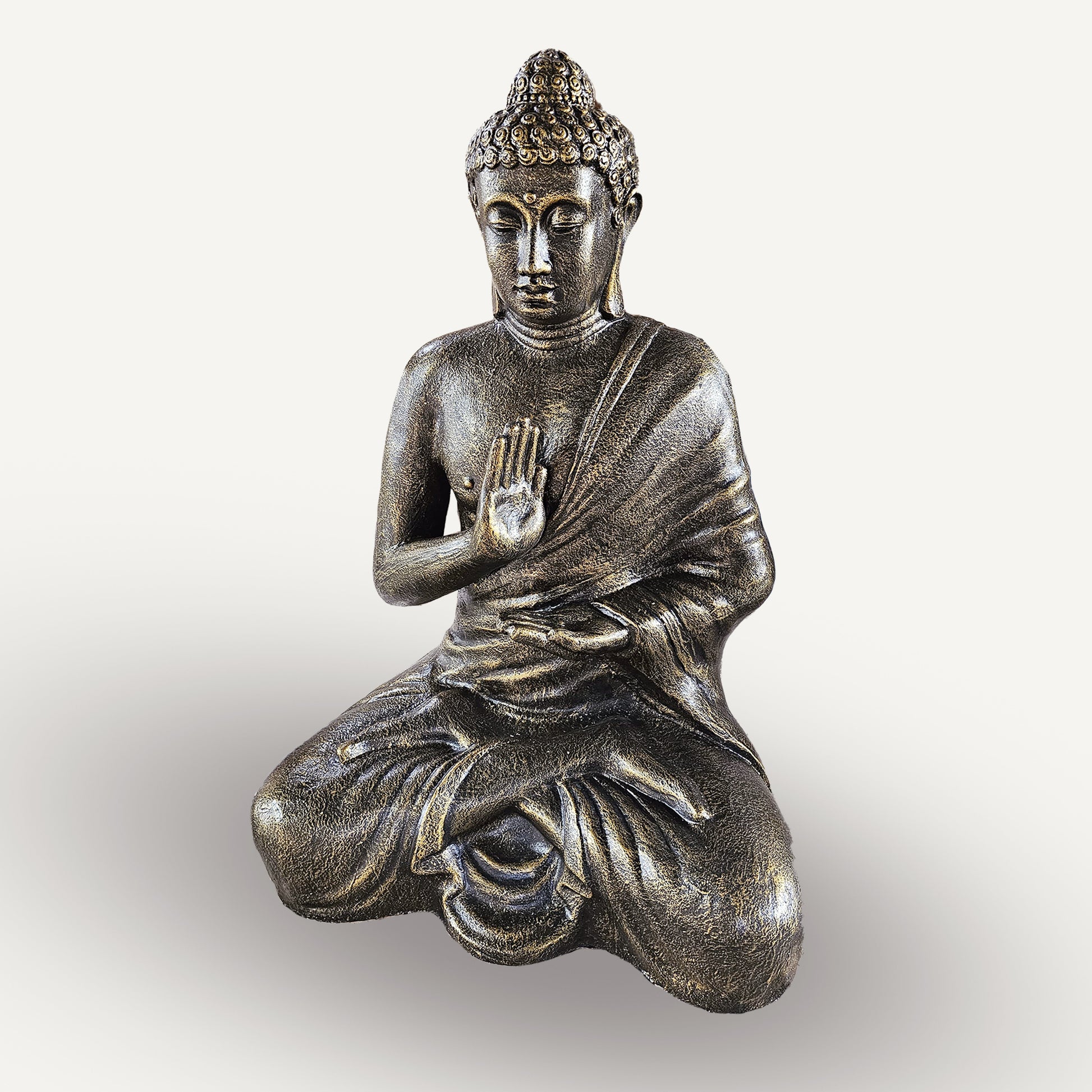 Large Antique Gold Buddha Meditation in Stupa