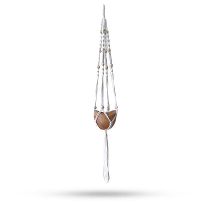 Natural Macrame Beaded Pot Holder – 1 Meter Hanging Planter
