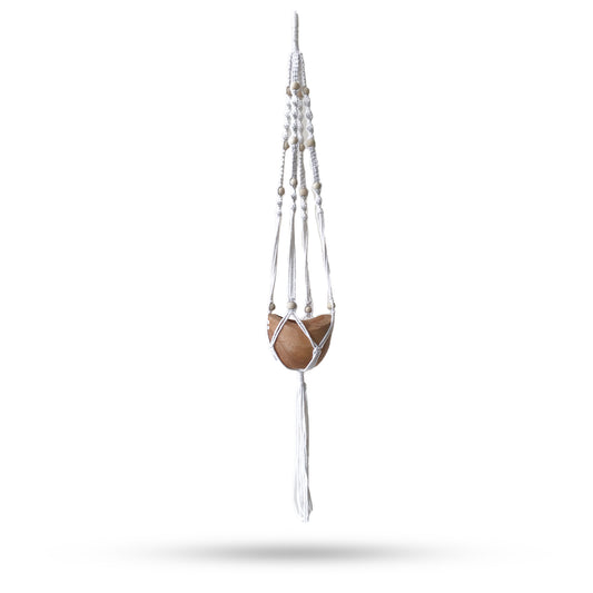 Natural Macrame Beaded Pot Holder – 1 Meter Hanging Planter