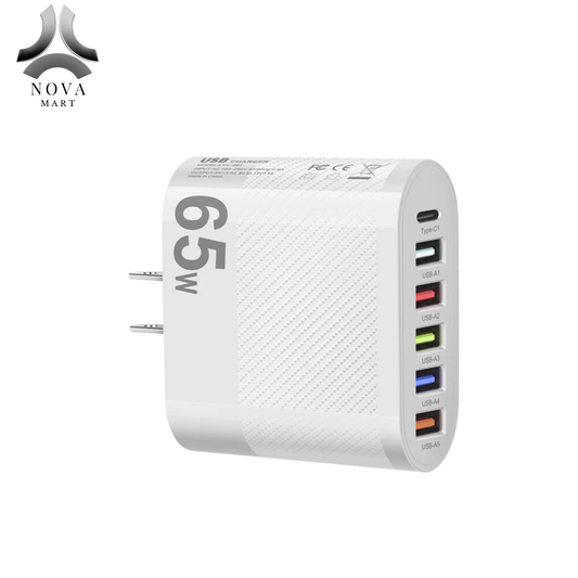 6Port USB Hub Wall Charger Travel Fast Charging Station Power AC Adapter US Plug