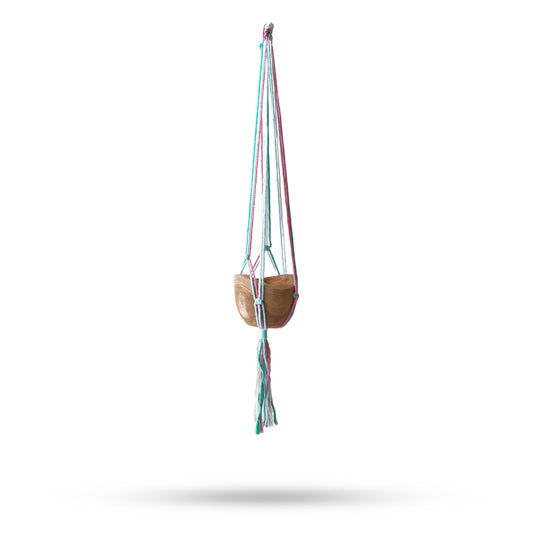 Pastel Macrame Pot Holder – Classic Medium Hanger for Terrace
