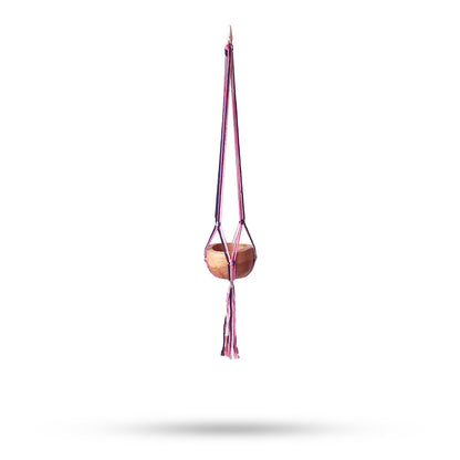 Pastel Macrame Pot Holder – Classic Medium Planter for Living Room