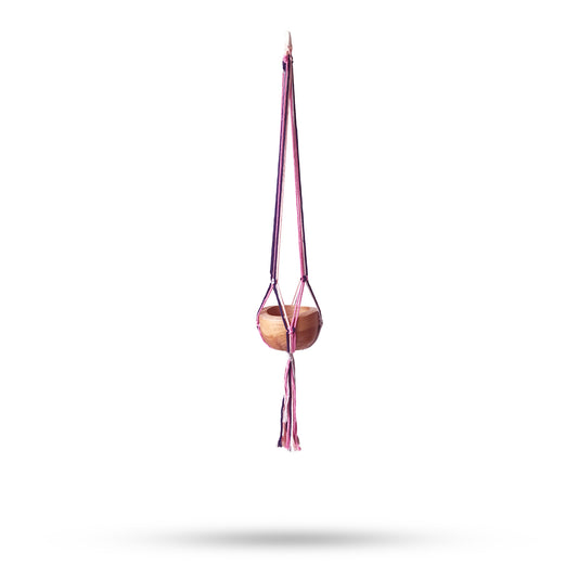 Pastel Macrame Pot Holder – Classic Medium Planter for Living Room