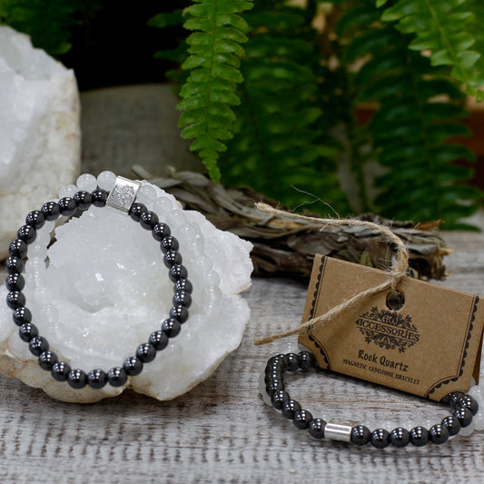 Rock Quartz Magnetic Gemstone Bracelet - UK Free Delivery By Nova Mart