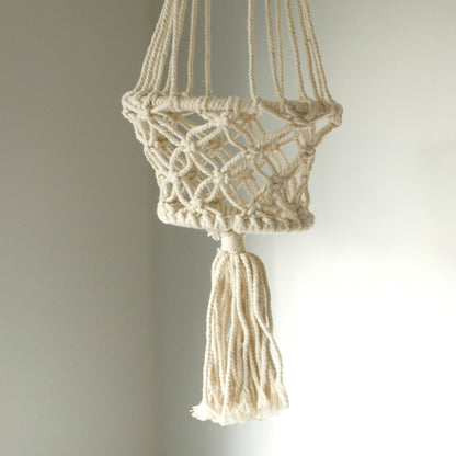 Small Single Macrame Pot Holder - Elegant Plant Hanger for Home