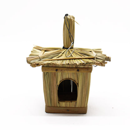 Natural Seagrass Bird House Nesting Box – 18x13cm Square