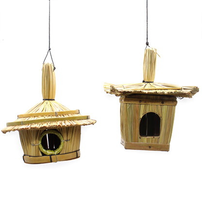 Natural Seagrass Bird House Nesting Box – 18x13cm Square