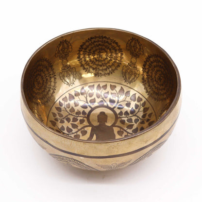 Bodhi Tree Buddha Tibetan Healing Engraved Bowl 16cm | UK Free Delivery