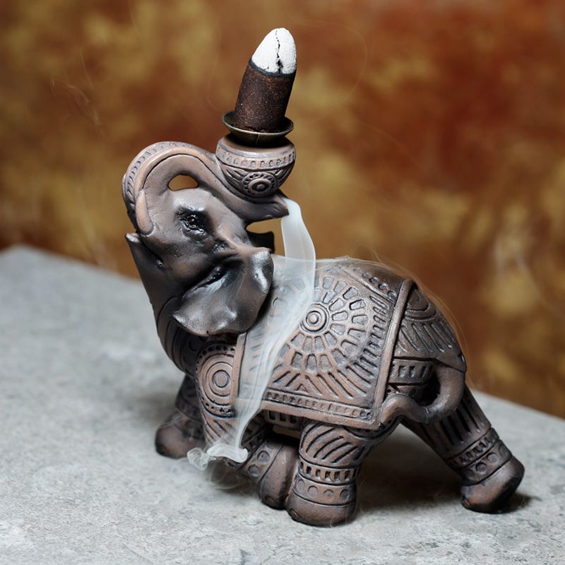 Wood Elephant Backflow Incense Burner