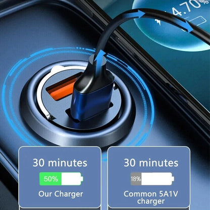 100W Super Fast Phone Car Charger Adapter USB Type C For iPhone Samsung Android