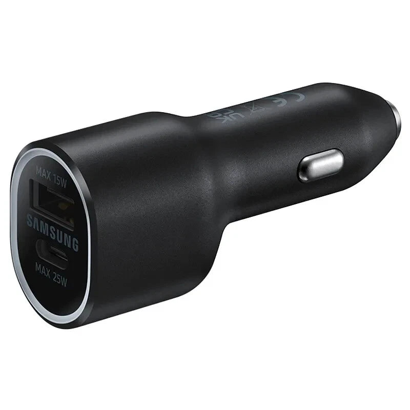 Genuine Samsung Car Charger Duo USB/Type-C For Galaxy S8 S9 S10 S20 S21 S22 S23