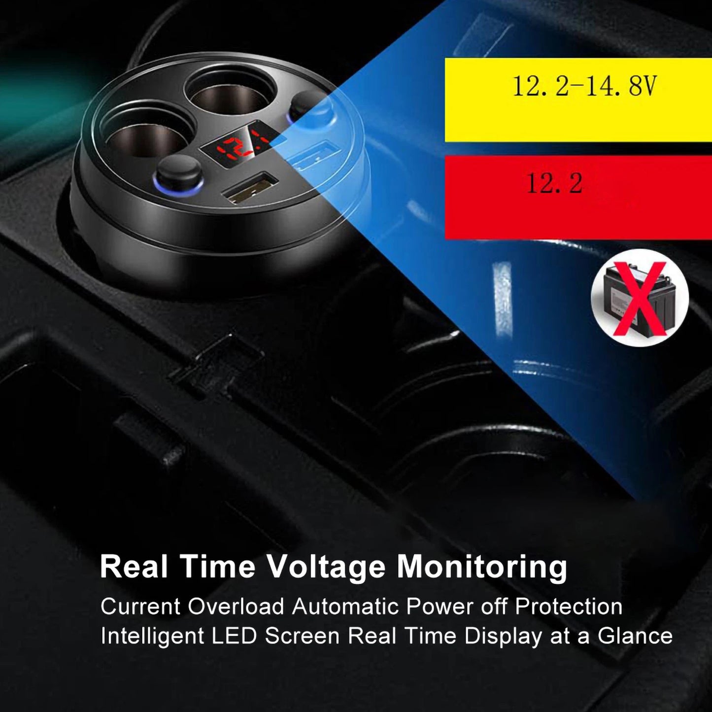 Cup Car Charger Dual USB Car Wireless Charger Universal Cell Phone Holder