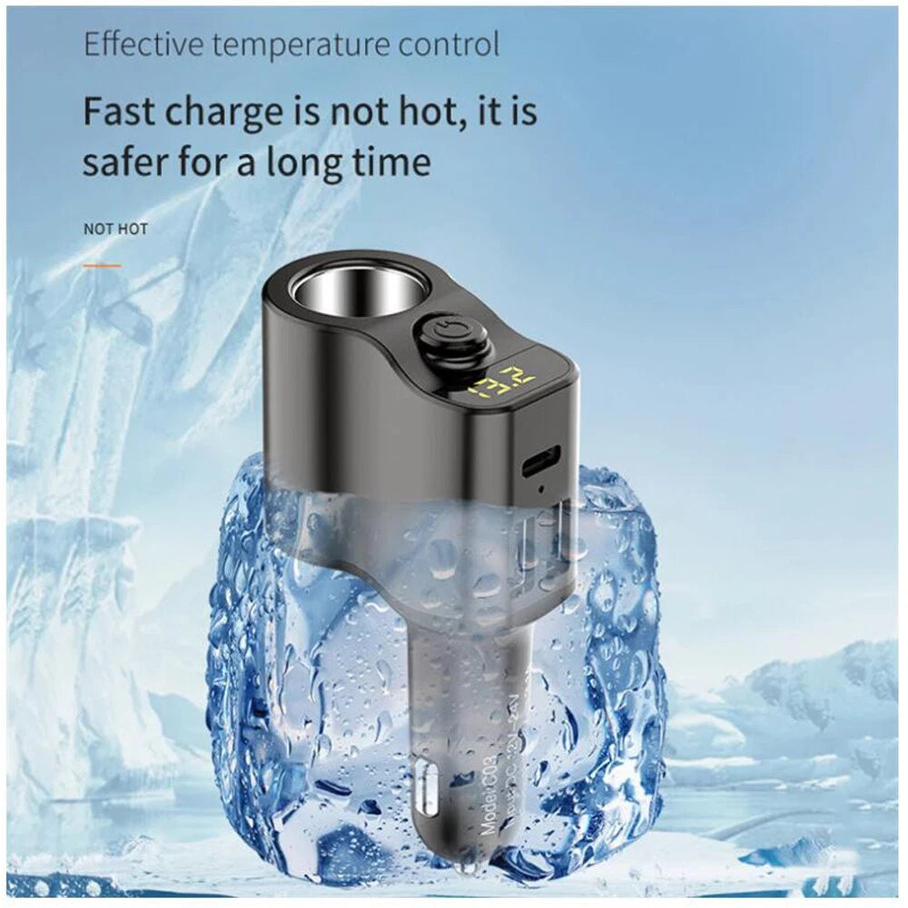 80W car cigarette lighter socket Splitter Car Charger Adapter USB C Type PD port