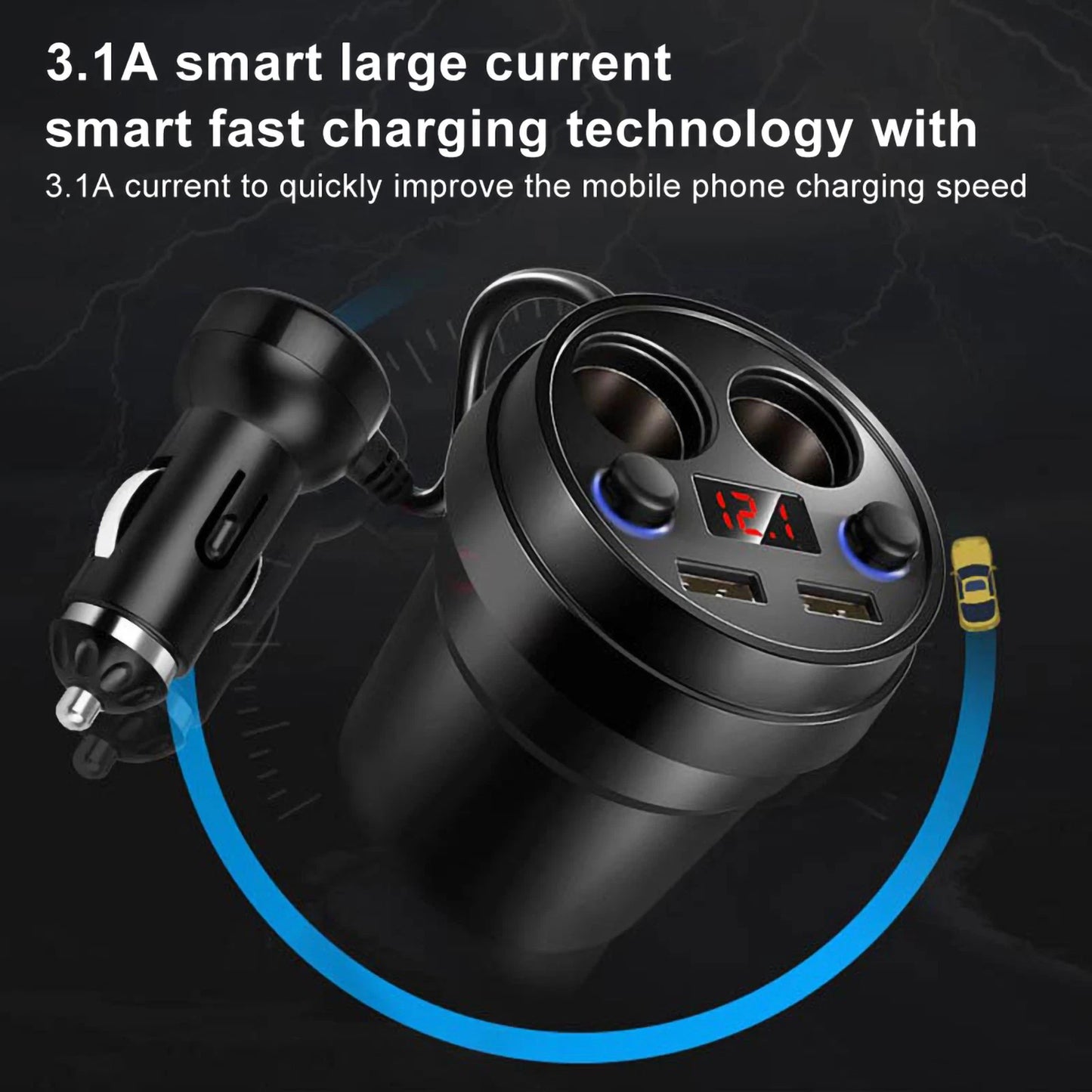 Cup Car Charger Dual USB Car Wireless Charger Universal Cell Phone Holder