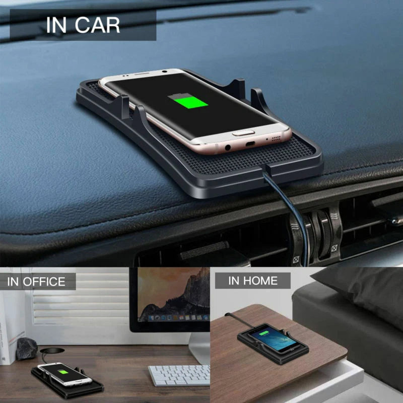 Wireless Charger Car Dashboard Phone Holder Mat For iPhone 13 14 Samsung S21 S23